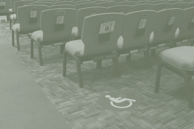 Wheelchair seating area in the Christ UMC main sanctuary.